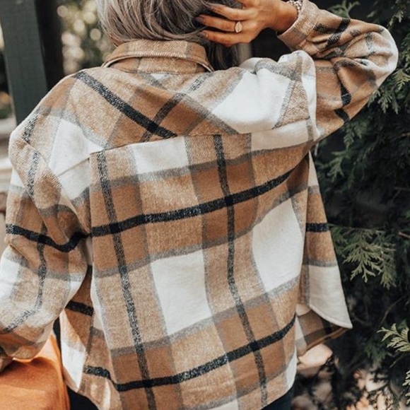 New Plaid Oversized Flannel Shirt Jacket Shacket - Picture 1 of 3